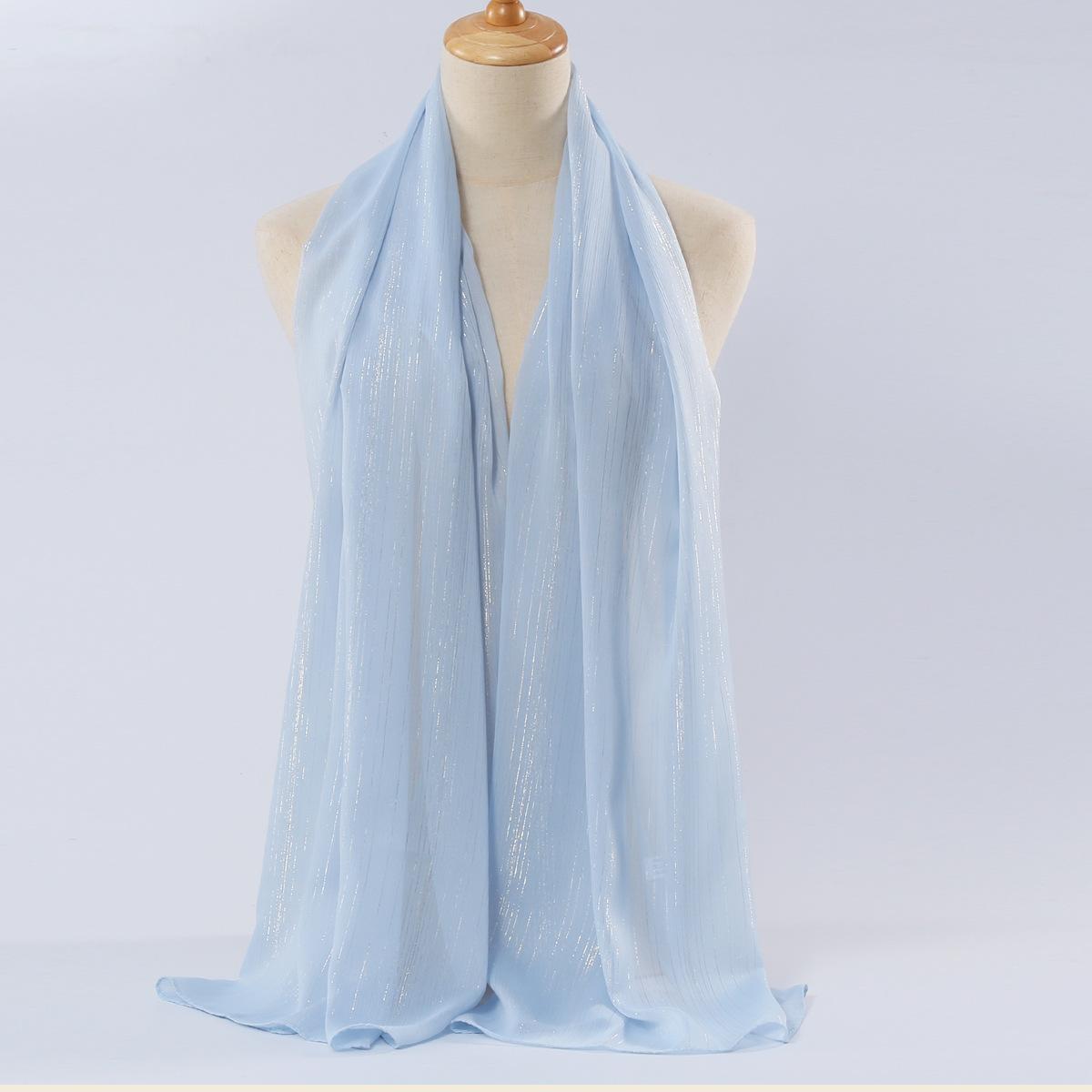 

Нова шифонова срібляста шовкова хустка Хуей етнічна хустка Близький Схід африканська хустка на голову малайзійська хустка 70*175CM