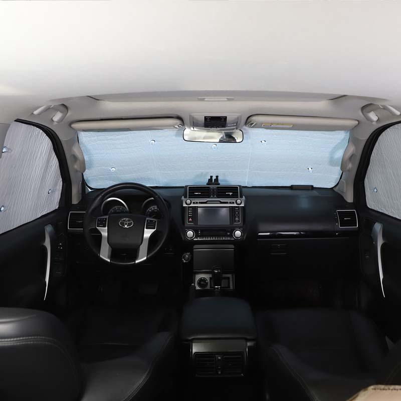 For Toyota Land Cruiser Prado J150 LC150 2010- Car Windshield Window Sun Shade Visor Suction Cup Auto Sunshield Curtain