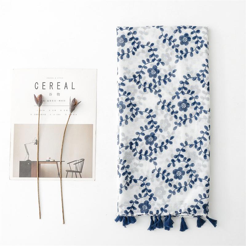 Luxury Brand  Cotton Scarf Women Large Shawls Pashmina Muslim Hijab Foulard Design Print Lady Beach Stole Head Scarves Pareo