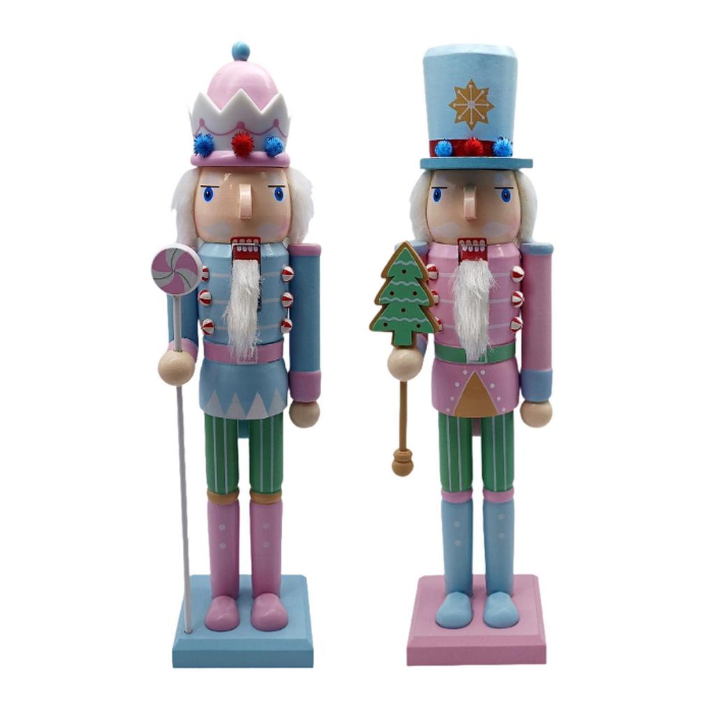 Wooden Christmas Nutcracker Ornament Freestanding Party Favors 15 inch Xmas Decor Xmas Nutcracker Figures for Christmas Table