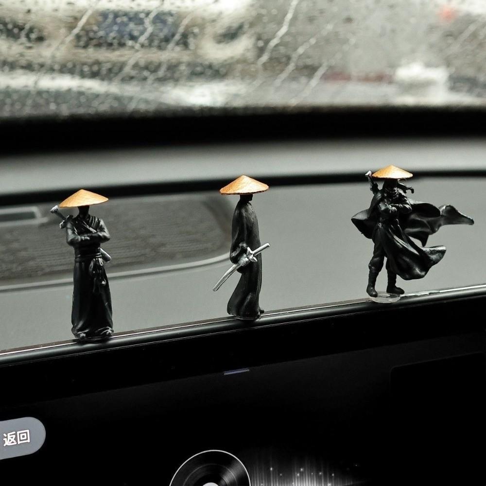 2/3/4pcs Miniature Chinese Swordsman Figure Creative Car Dashboard Ornament  Home Office Decor