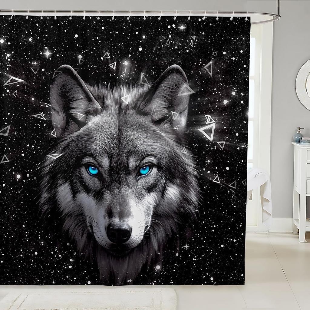 Funny Swimming Dog Fabric Shower Curtain Cute Pet Shower Curtain for Kids Ocean Theme Bathroom Waterproof Accessories with