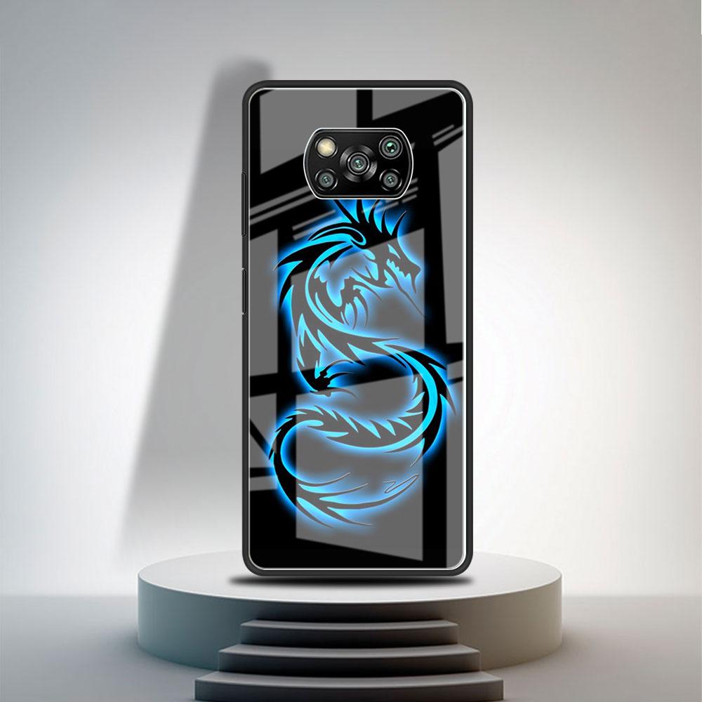 

Стеклянный чехол для Xiaomi Poco X3 NFC 11 Lite 11T F3 M3 для Redmi Note 11 10 9 8 Pro 10S 9S 9A 9C, чехол для телефона с изображением дракона и животного Redmi Note 9S