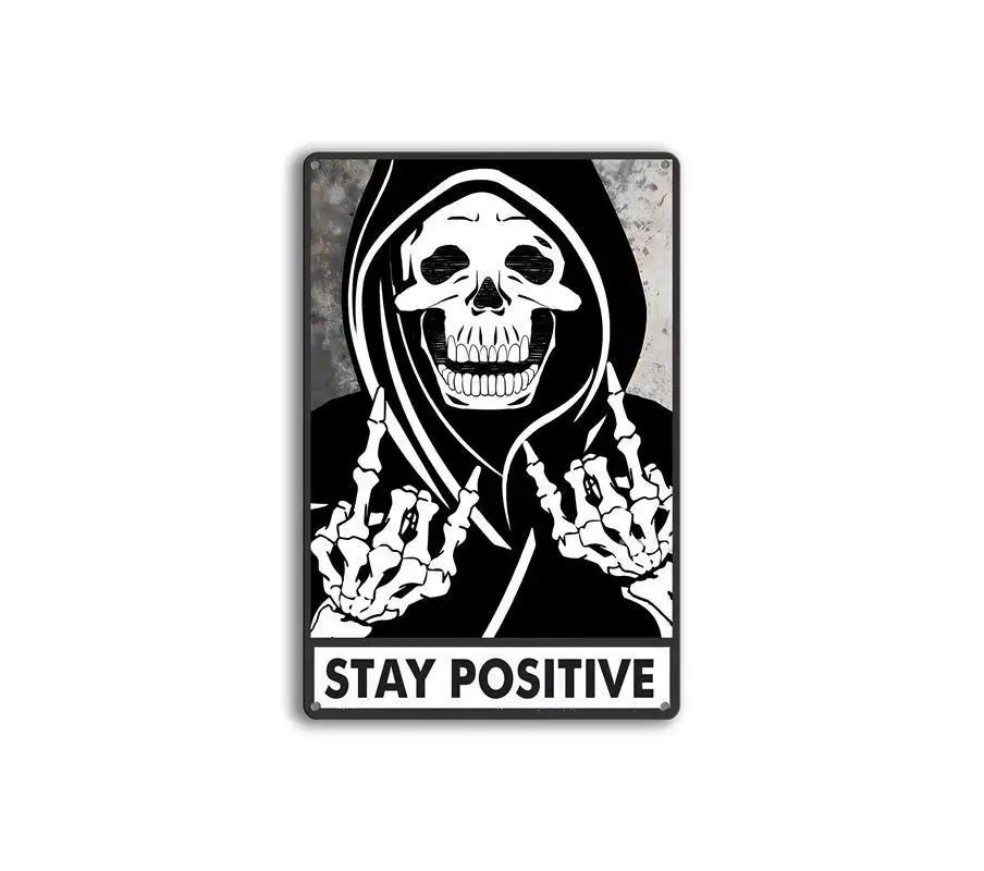 Anime Skeleton Wall Painting Vintage Metal Poster Board Modern Aesthetics Home Decoration Tin Sign Bar Garage Decor Plate Sign