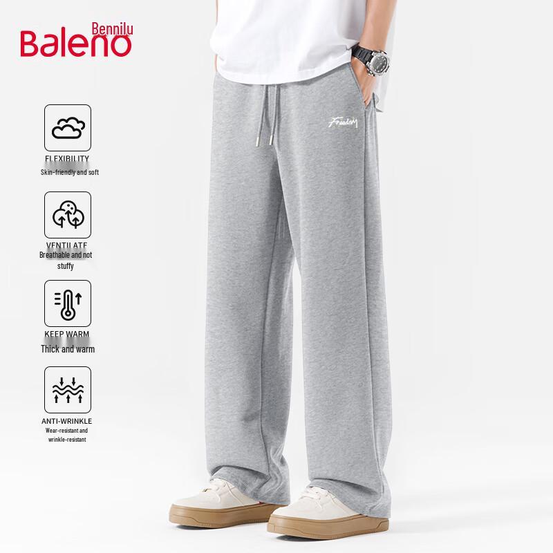 Baleno Men's Letter Print Straight Leg Casual Pants