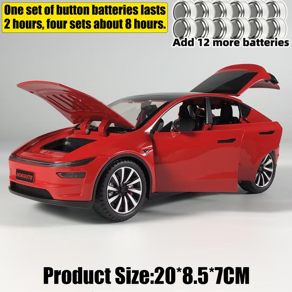 1:24 Model Y Facelift Off Road SUV Alloy Metal Diecast Model Car Sound & Light Pull Back Children Toy Collectibles Birthday Gift