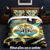 Newcastle United Football Design Bed Bedding Set 1 Duvet Cover + 2 Pillowcases Soft Breathable Household Bed Linens