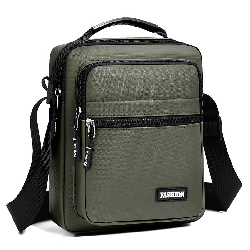 Contemporary Men's Handbag - Refined Oxford Shoulder Bag with Organizational Pockets