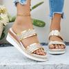 Women's Wedges 2026 New Outdoor Shiny Slippers Summer Fashion Beach Luxury Thick-soled Non-slip Casual Open-toed Slippers