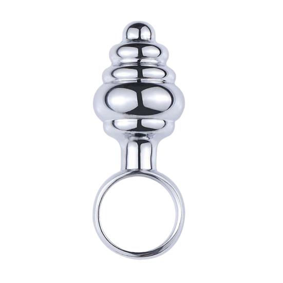 Mini Anal Stopper Stainless Steel Butt Stopper with Pull Ring for Beginners Small Metal Anal Training Sex Toy for Adult Men Women