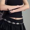 Inspired Vintage Silver Leaf Design Metal Waist Chain For Women Chic Bohemian