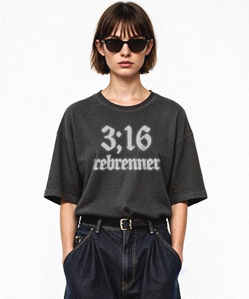 REBRENNER Dtg 316 Pigment Oversized Short Sleeve T-Shirt Charcoal
