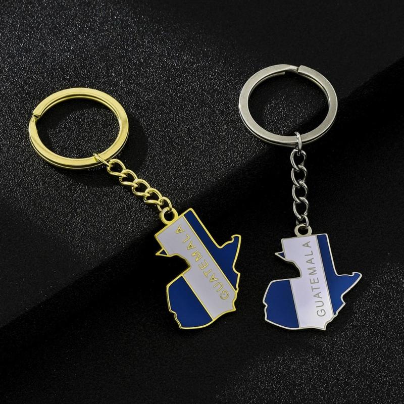 Guatemala Map Flag Keychain Ethnic Style Keyrings Jewelry Accessory for Bags