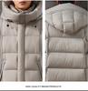 Men's Trendy Winter Hooded Down Jacket: Warm, Thickened, Mid-Length Coat with Stand Collar.