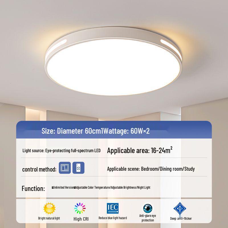 LED Ceiling Light: Ultra-Thin, Modern Round Lighting for Living Room, Bedroom, Dining, and Study Rooms