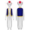 Super Mario Bros Cosplay Kostümset mit Toad Hut, Mario Film Halloween Rollenspiel Outfit für Kinder Erwachsene, Hemd Hose Mütze enthalten