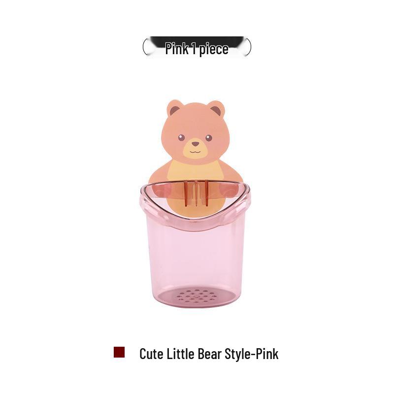 

Little Bear Wall-Mounted Hugging Cup Holder & Toothbrush Drainer розовый