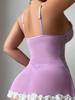 Sexy Lace See-Through Lingerie Uniform Dress Set