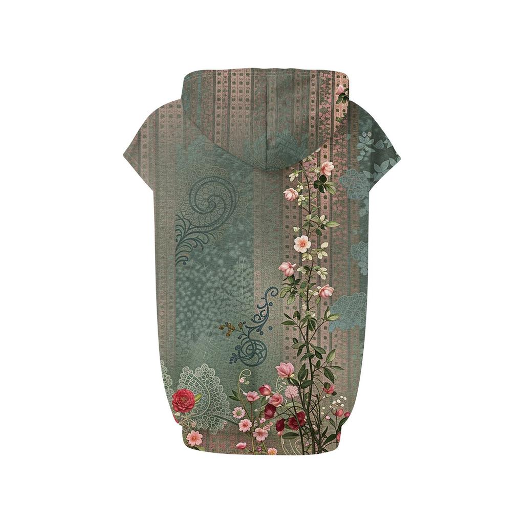 Damesommer hetteermløse t-skjorter hettegenser tunika topper avslappet løs tunika sweatshirts