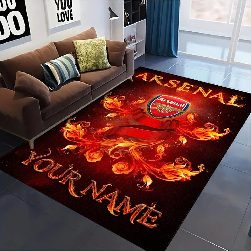 Name Custom FC Logo Arsenal Carpet Rug for Living Room Bedroom Home Sofa Decoration,Kids Play Non-slip Floor Mat