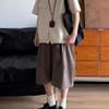 Japanese Retro Lazy Decorative Tie Trousers Men's Summer Loose Neutral Silhouette Seven-point Shorts Versatile Casual Pants