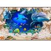 Ocean World Dolphin Beach Coral Background Room Home Decor 3d Wall Murals Wallpaper