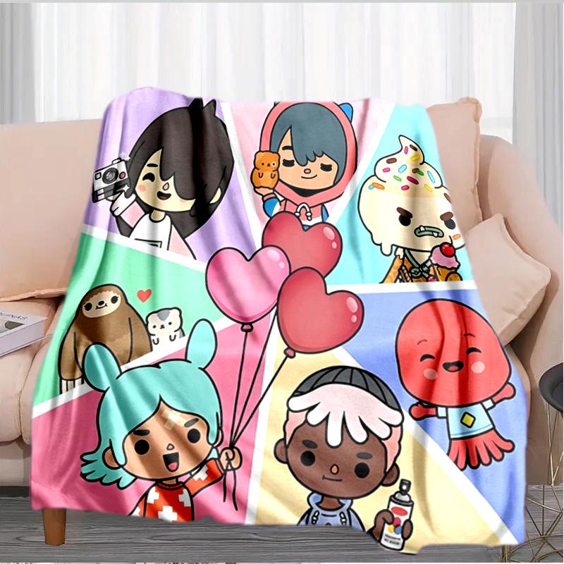 Vibrant World Of Toca Life Blanket Suitable for Sofas, Beds, Offices, And Camping - Perfect Gift for Halloween Christmas