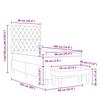 Box Spring Bed with Headboard Light Gray 190 x 90 cm Velvet