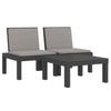 3 Piece Garden Lounge Set with Cushions Anthracite PP