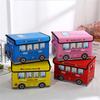 New Large Collapsible Storage Box Cartoon School Bus Foldable Kids Room Toy Box Car Snack Box Home Storage Moisture-proof Box