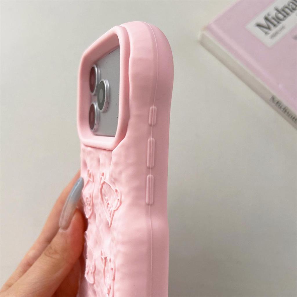 Cartoon Embossed Bread Bear Head Phone Case for iPhone 14/13/12/PRO Max