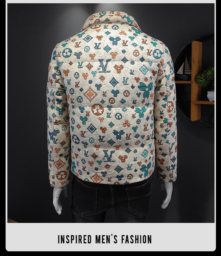 Hochwertige Herren-Jacquardjacke mit 90% Daunenfüllung - Herbst/Winter 2025 Edition