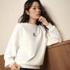 FILA Original Double Logo Solid Color Crew Neck Long Sleeve Sweatshirt Unisex sweatshirt F51U639201FWT