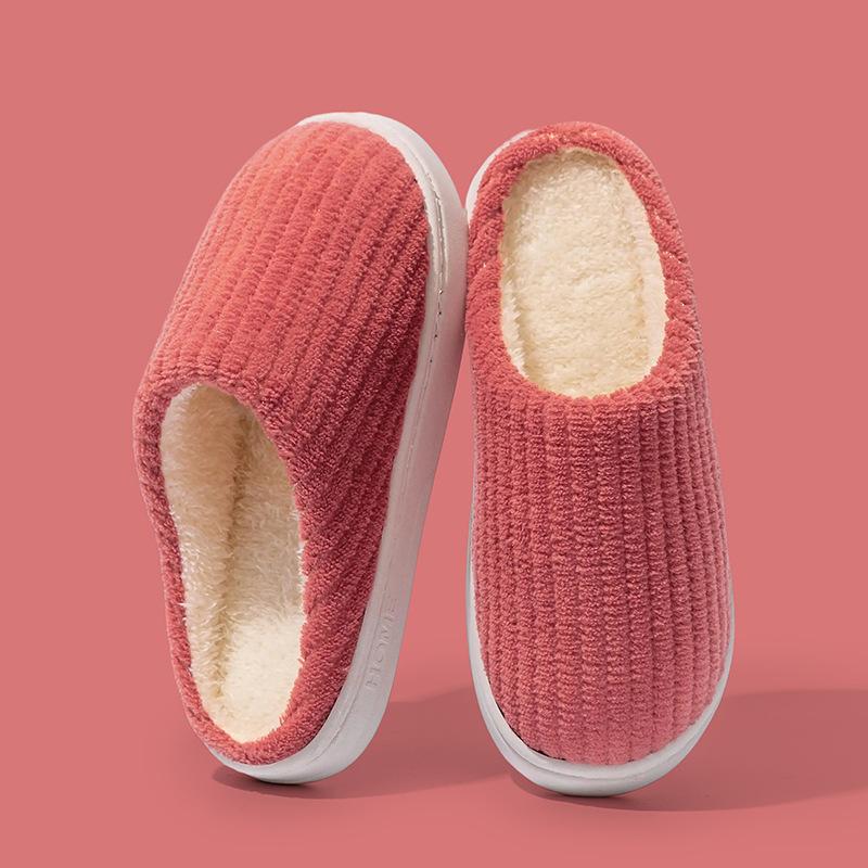 Hausschuhe Herbst und Winter Zuhause Baumwollhausschuhe Dicksohlige Rutschfeste Baumwollschuhe Plüsch Warme Wollhausschuhe Paar Baumwollmopp