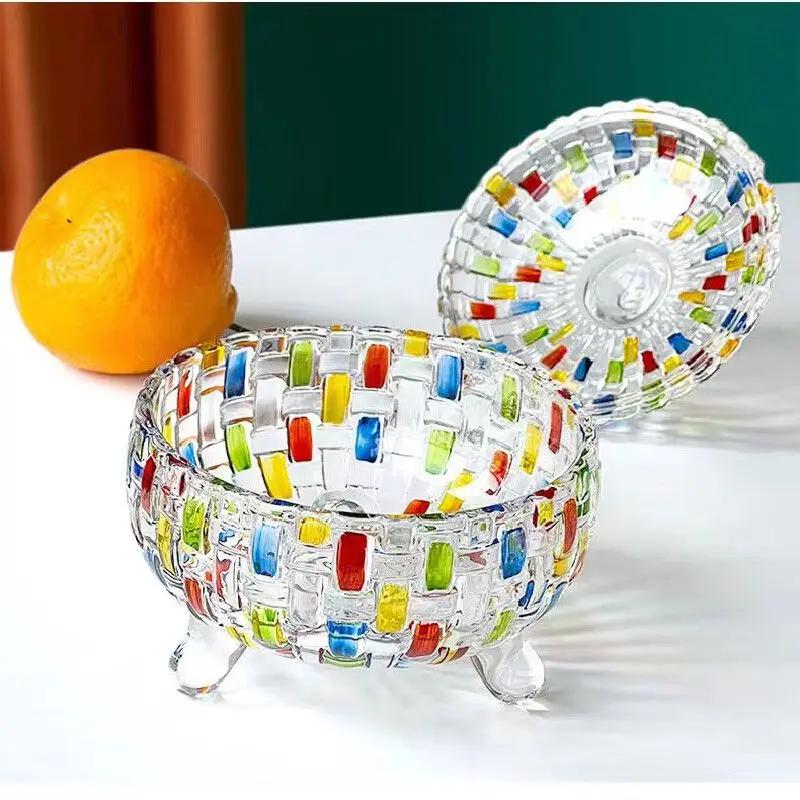 Glass Candy Organizer with Lid,Christmas Clear Crystal Jar,Party Wedding Decorative Container,Home Decoration,Dishwasher Safe