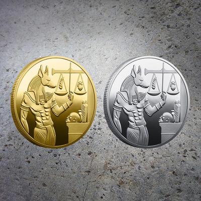 Bůh s hlavou psa Anubis Pamětní mince Suvenýr Staroegyptský Strážce Smrti Pamětní mince