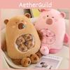 Adorable Plush Capybara Stuffed Animal Doll In Pink And Brown Large Size Bag For Kids