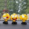 Ha Hu Emoji Bobblehead Car Ornament: Cute Cartoon Interior Decoration.