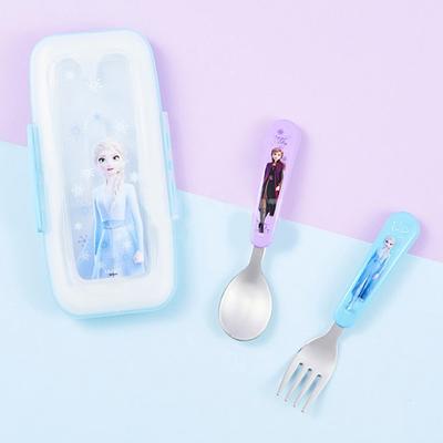 Lilpang Frozen 2 Löffel-Gabel + zweifarbiges Etui-Set, gemischte Farben, 1 Set