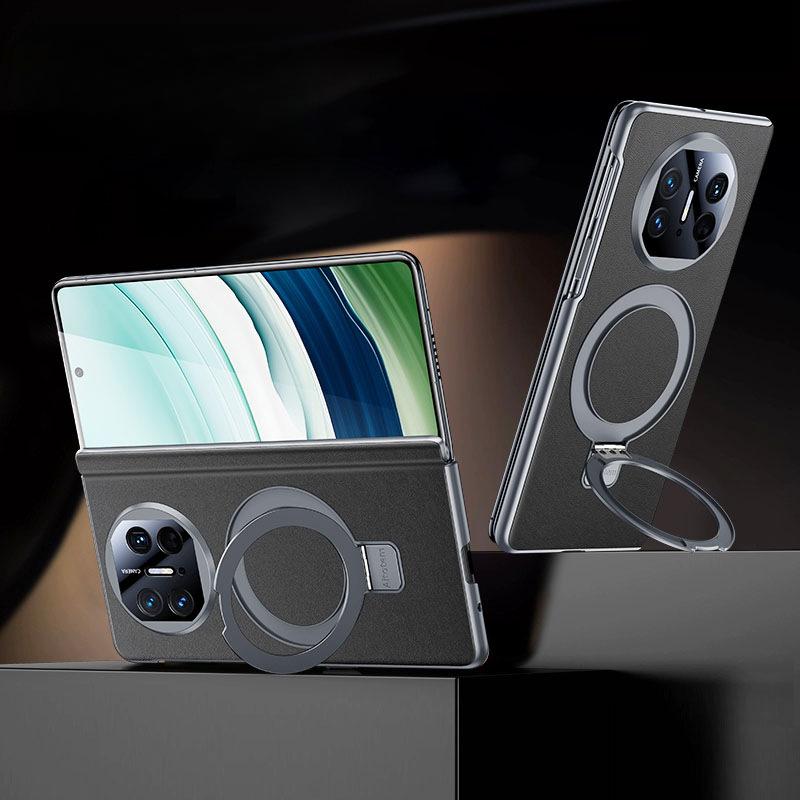 Suitable for Huawei Matex5 Mobile Phone Case Center Shaft Hinge X3 Magnetic Bracket Business Men's Lens Full-inclusive X6 Leather Case