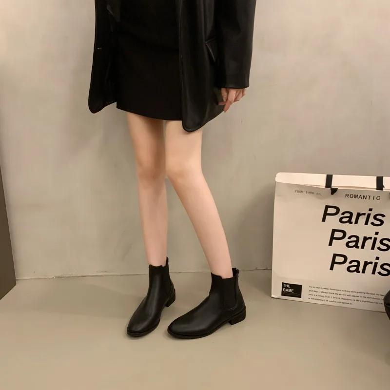 Fashion Women's Solid Color Rain Boots, Casual Lip Boots, Women's Comfortable Ankle 2024 Women's Boots