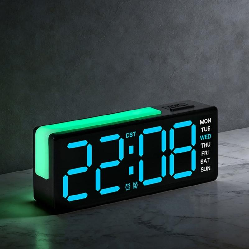 Digital Alarm Clock for Bedroom Desk Clock for Living Room Bedroom with Large Number,Dimmer,Loud Alarm Day of Week