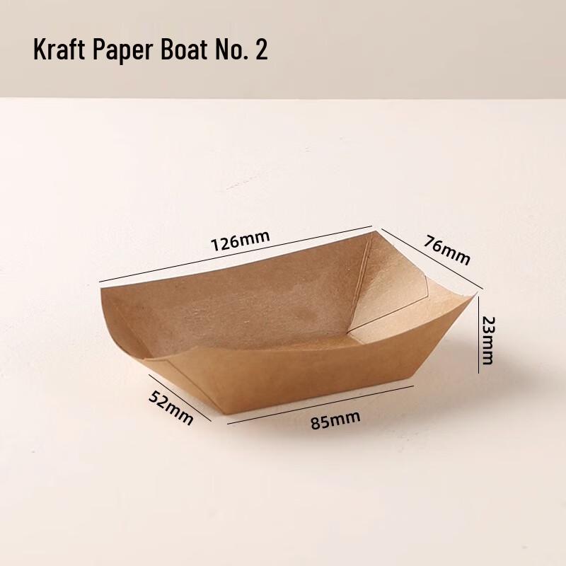 Shixun Disposable Oil-proof Kraft Boat-shaped Food Trays