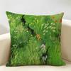 Retro Springtime Village Plants Cushion Cover Natural Linen Organic Fabric DoubleSided Printing Room Sofa Decor Pillow Case