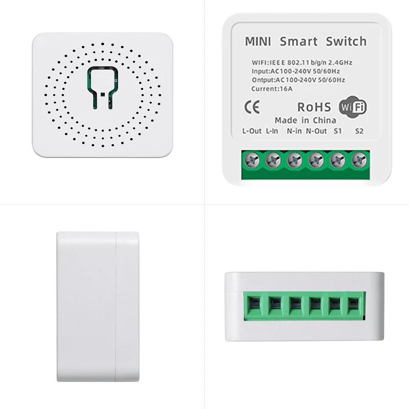 Mini DIY Smart Switch Tuya WiFi Light Switches Module Need Neutral Wire 2 Ways Timer Wireless Breaker Work for Alexa Google Home