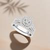 New fashion 2-piece ring, European and American style full of diamonds and zircon gold set engagement wedding accessories
