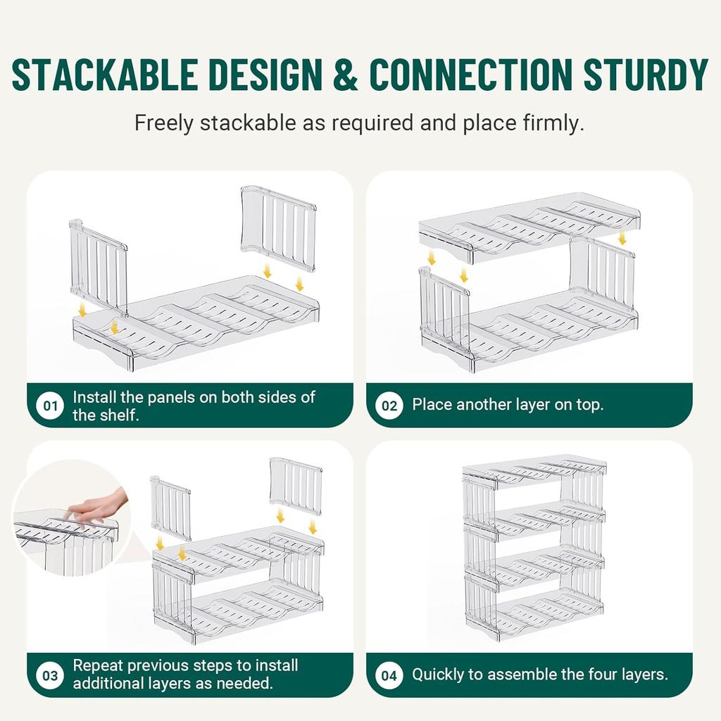Water Bottle Organizer for Full Stanley 40 oz Tumbler with Handle, Cabinet Kitchen Pantry Organizers and Storage for Owala Stanley Cup Accessories