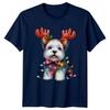 Christmas Dog Reindeer Antlers Holidays Unisexs TShirt Unisexs Tee Graphic Top a