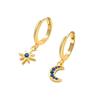 2025 Hot-selling Products Elegant Jewelry Gold-plated Zircon Moon Star Shiny Women's Fashion Pendant Earrings Waterproof Jewelry