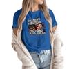 Women's Fashion Casual Printed Short Sleeve Round Neck Pullover Tops